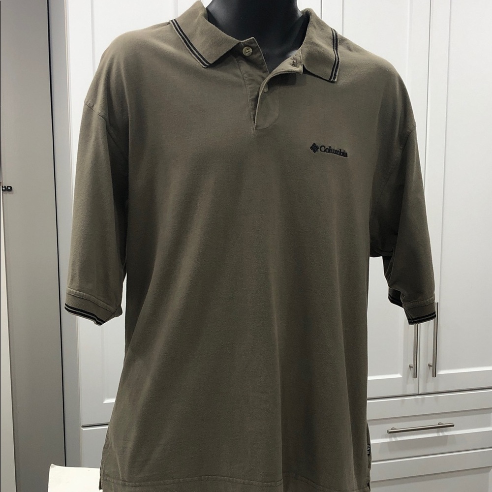 Columbia Men’s Cotton Polo Shirt – Medium – Taupe